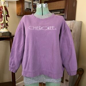 Vintage 90s Cherokee Embroidered Logo Oversized Lavender Sweatshirt Pullover